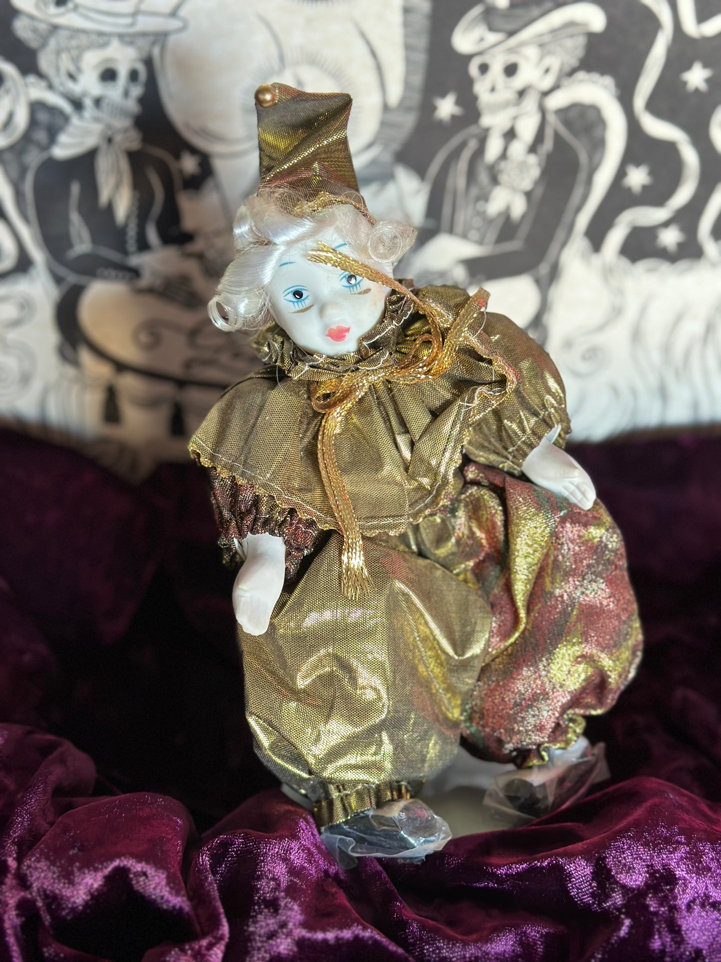 Vintage jester clown doll