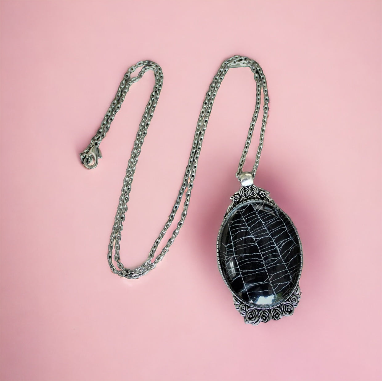 Large spider web necklace oddity