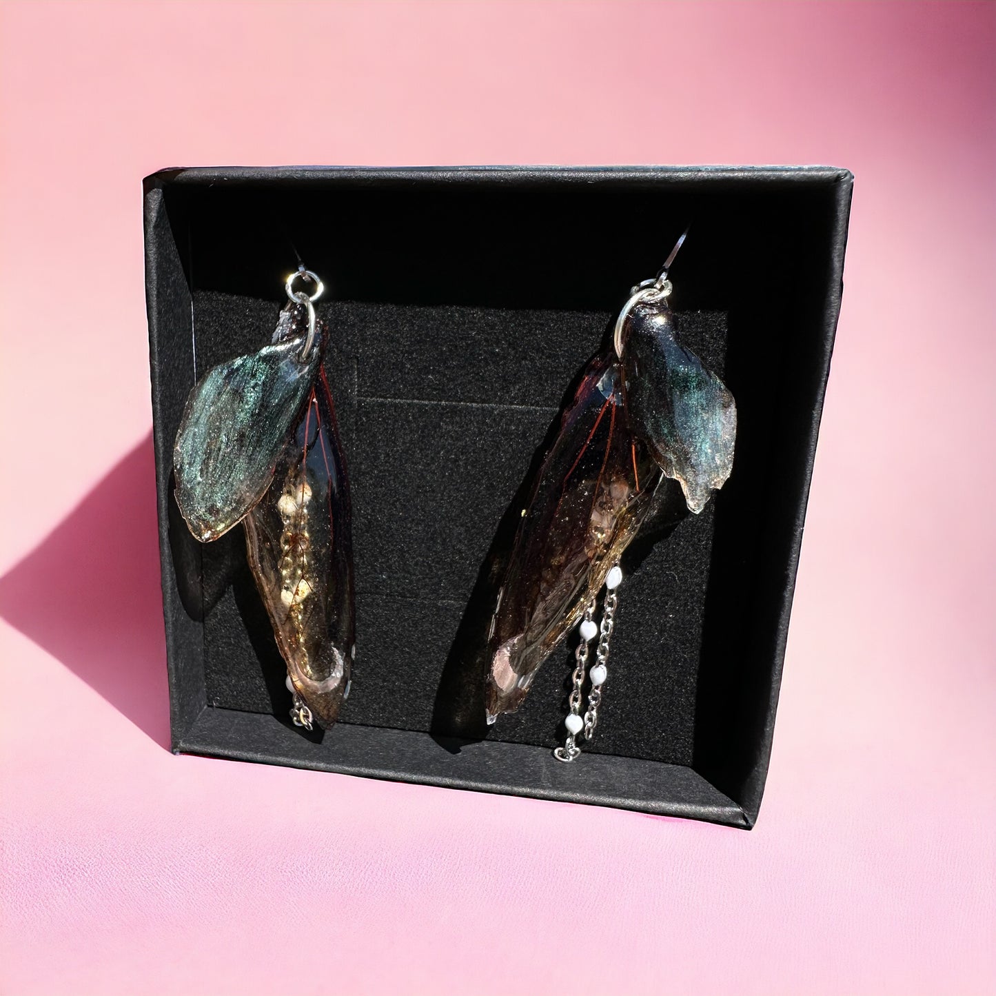 Cicada wings fairy earrings oddity