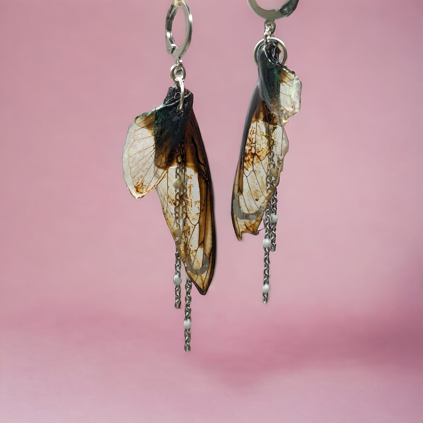 Cicada wings fairy earrings oddity