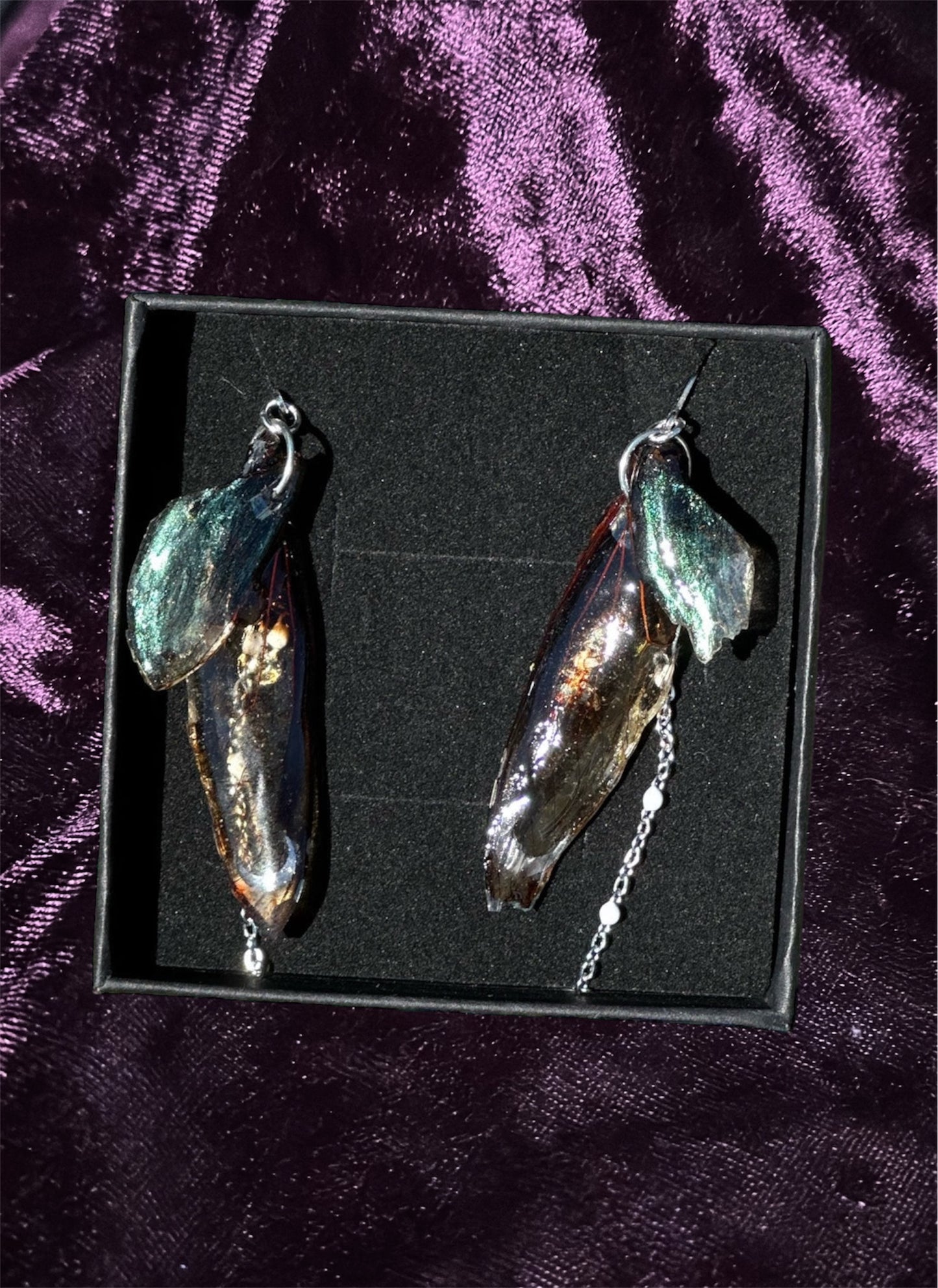 Cicada wings fairy earrings oddity