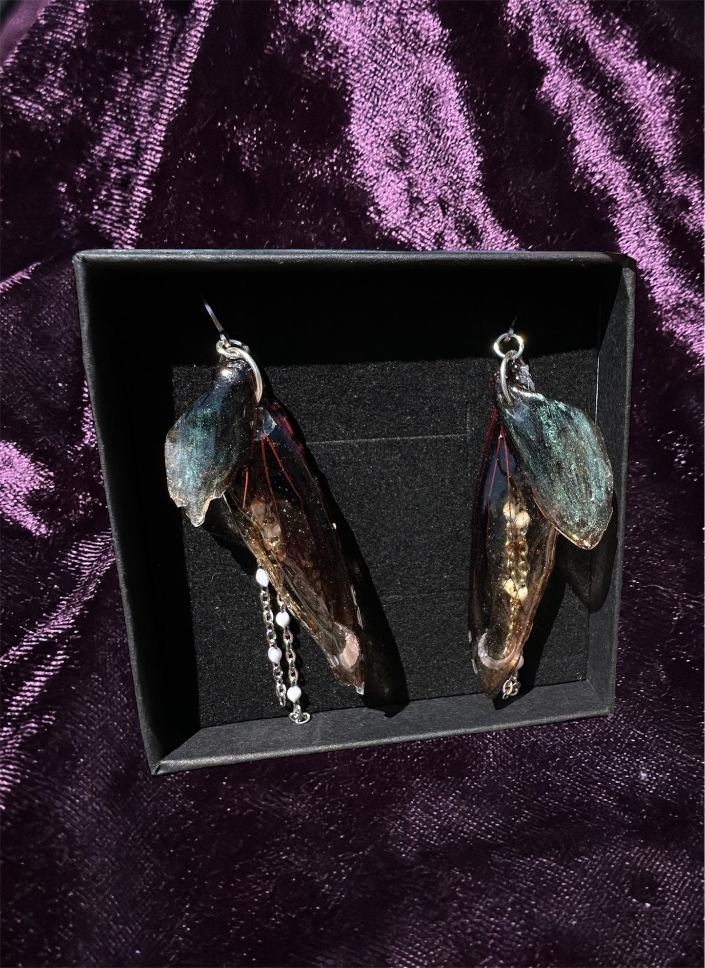 Cicada wings fairy earrings oddity